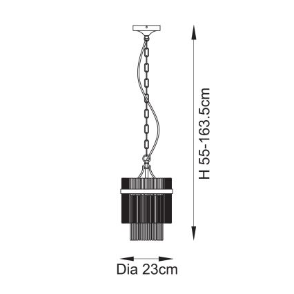 Endon 112572 - Láncos csillár MARIETTA 1xE27/10W/230V sárgaréz/átlátszó
