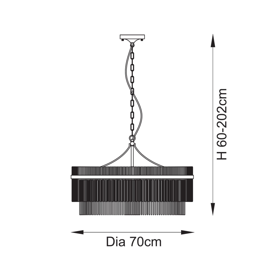 Endon 112574 - Láncos csillár MARIETTA GRAND 7xE14/7W/230V sárgaréz/átlátszó