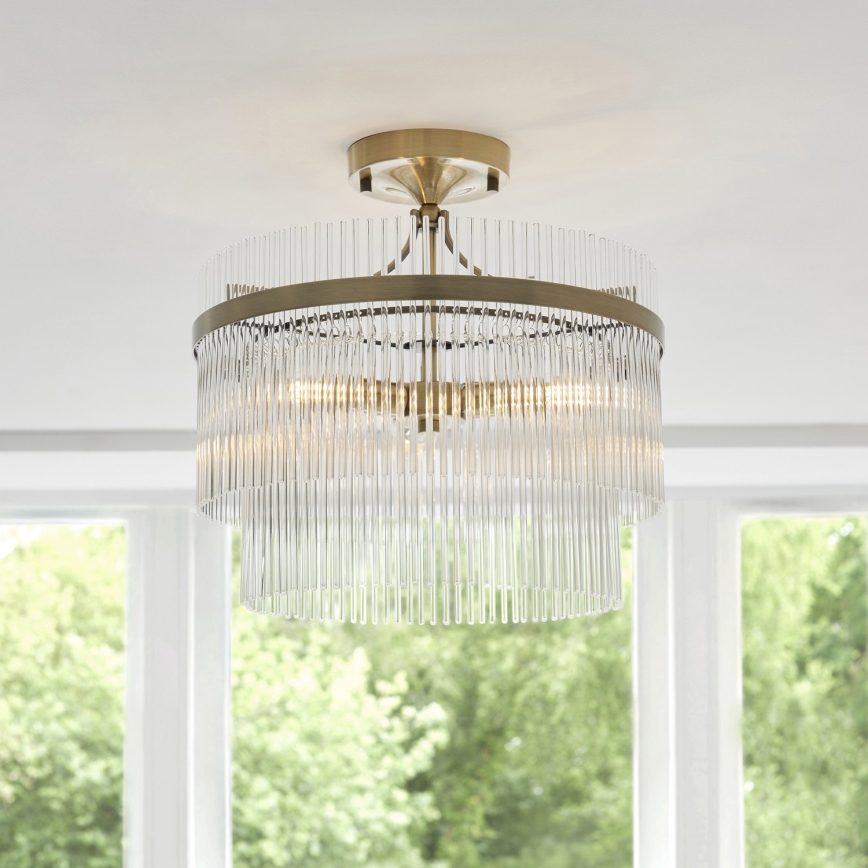 Endon 112575 - Felületre szerelhető csillár  MARIETTA 3xE14/7W/230V réz/átlátszó