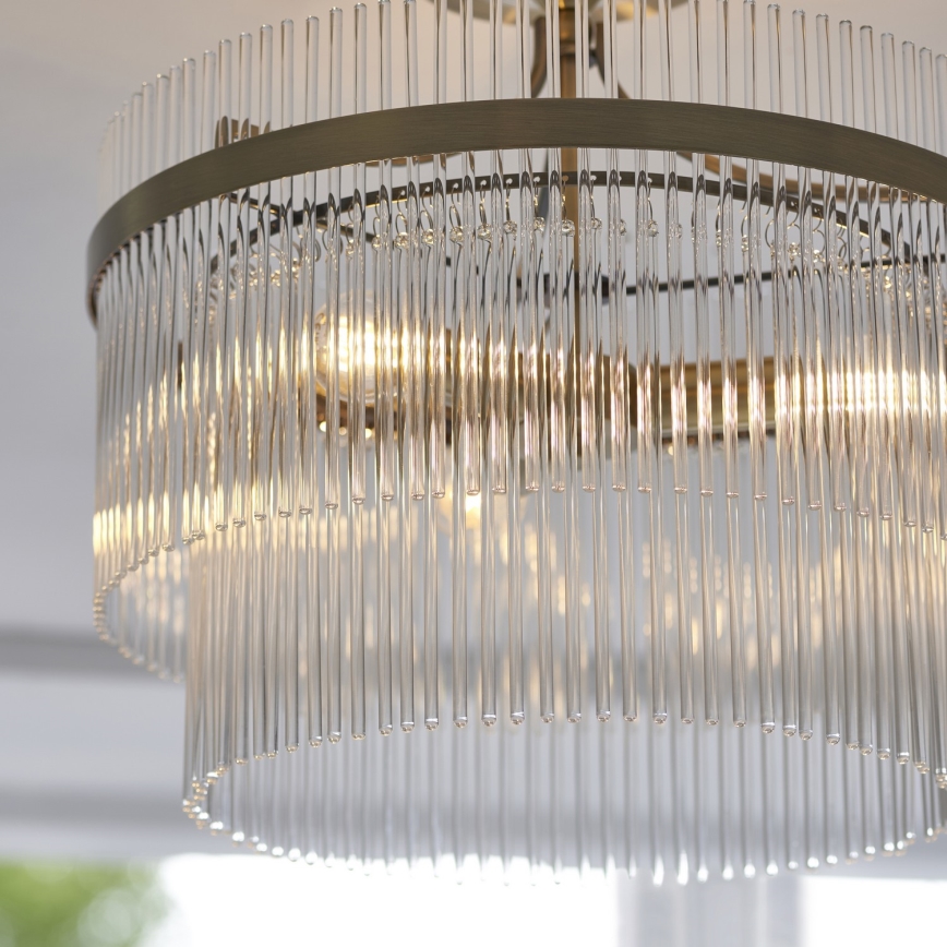 Endon 112575 - Felületre szerelhető csillár  MARIETTA 3xE14/7W/230V réz/átlátszó