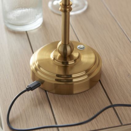 Endon 114796 - LED Dimmelhető Asztali lámpa tölthető BURLEY LED/1,5W/5V 3600 mAh réz/kék