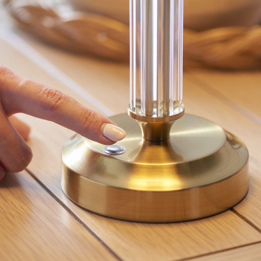 Endon 114849 - LED Dimmelhető Asztali lámpa tölthető MORTON LED/1,5W/5V 3600 mAh réz/bézs