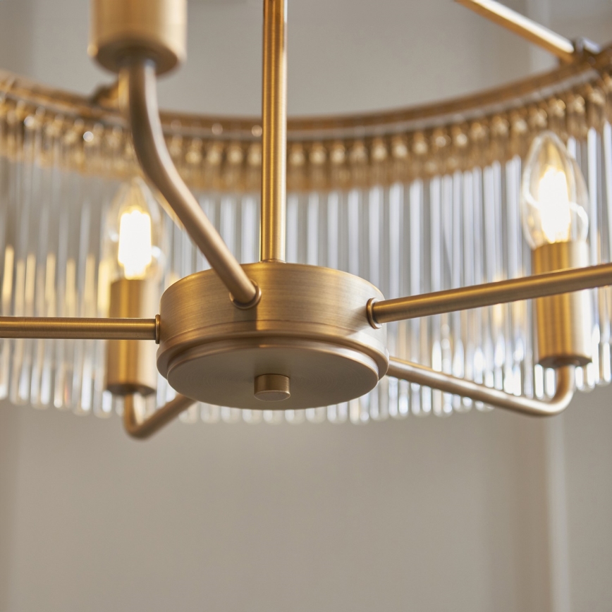 Endon 119110 - CLERMONT láncos csillár 5xE14/6W/230V sárgaréz