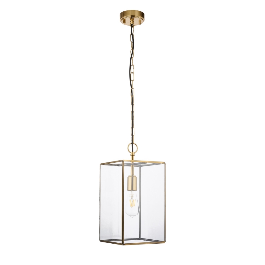 Endon 119141 - HAMMOND láncos csillár 1xE27/10W/230V 21,5x21,5 cm, sárgaréz