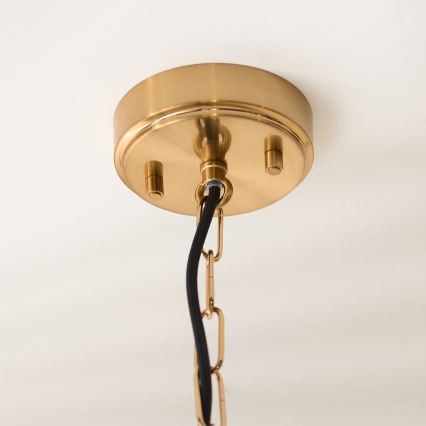 Endon 119141 - HAMMOND láncos csillár 1xE27/10W/230V 21,5x21,5 cm, sárgaréz