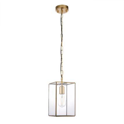 Endon 119142 - HAMMOND láncos csillár 1xE27/10W/230V 17x17 cm sárgaréz