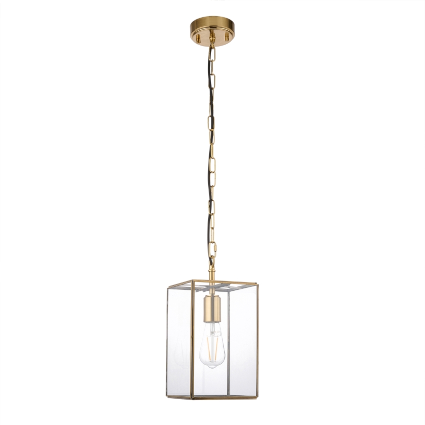 Endon 119142 - HAMMOND láncos csillár 1xE27/10W/230V 17x17 cm sárgaréz