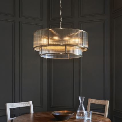 Endon 119456 - RIDGETON láncos csillár 8xE14/7W/230V matt króm