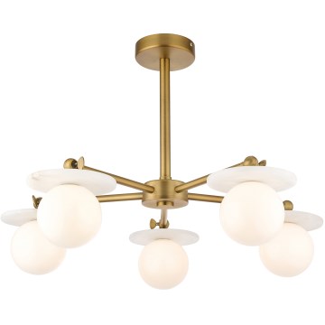 Endon 120037 - CERCHIO rúdra szerelt csillár 5xG9/5W/230V, sárgaréz