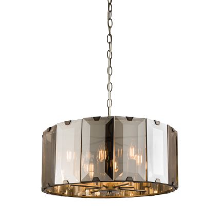 Endon 61294 - Csillár láncon CLOONEY 8xE14/40W/230V fekete/füstös
