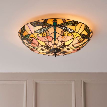 Endon 63922 - Tiffany mennyezeti lámpa ASHTON 2xE27/60W/230V átm. 45 cm