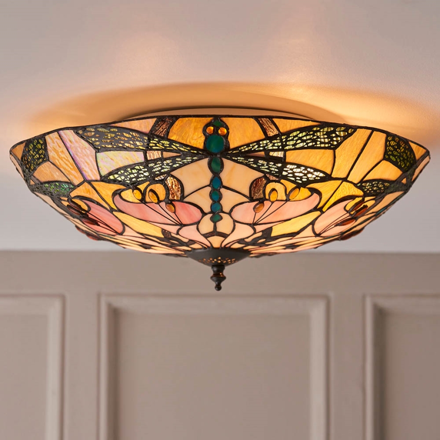Endon 63922 - Tiffany mennyezeti lámpa ASHTON 2xE27/60W/230V átm. 45 cm