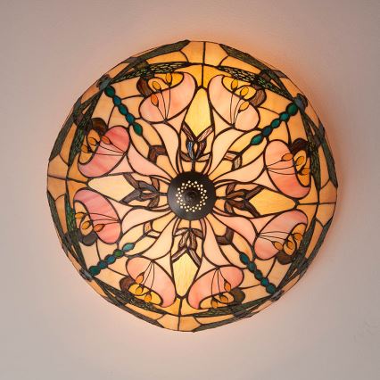 Endon 63922 - Tiffany mennyezeti lámpa ASHTON 2xE27/60W/230V átm. 45 cm