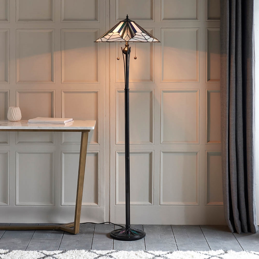 Endon 63934 - Tiffany ASTORIA állólámpa 2xE27/60W/230V, átmérő 48 cm