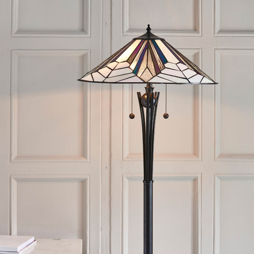 Endon 63934 - Tiffany ASTORIA állólámpa 2xE27/60W/230V, átmérő 48 cm