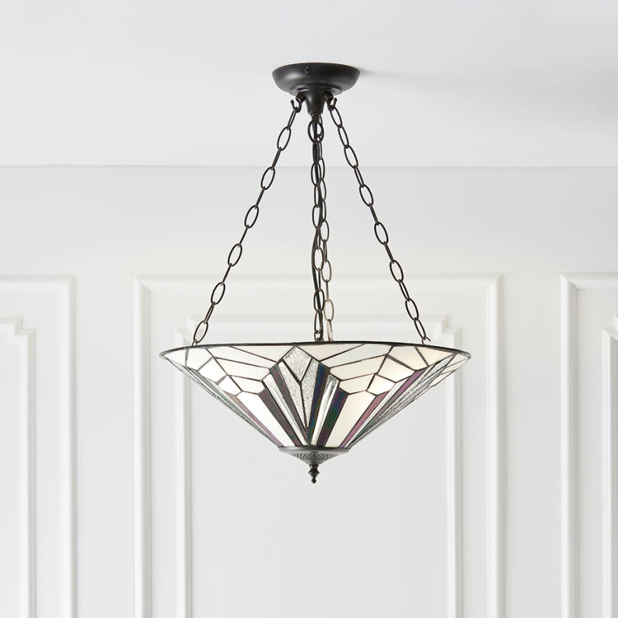 Endon 63936 - Tiffany ASTORIA láncos csillár 3xE27/60W/230V átm. 48 cm