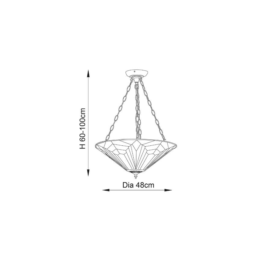 Endon 63936 - Tiffany ASTORIA láncos csillár 3xE27/60W/230V átm. 48 cm