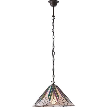 Endon 63937 - Tiffany ASTORIA láncos csillár, 1x E27/60W/230V, átmérő 40 cm