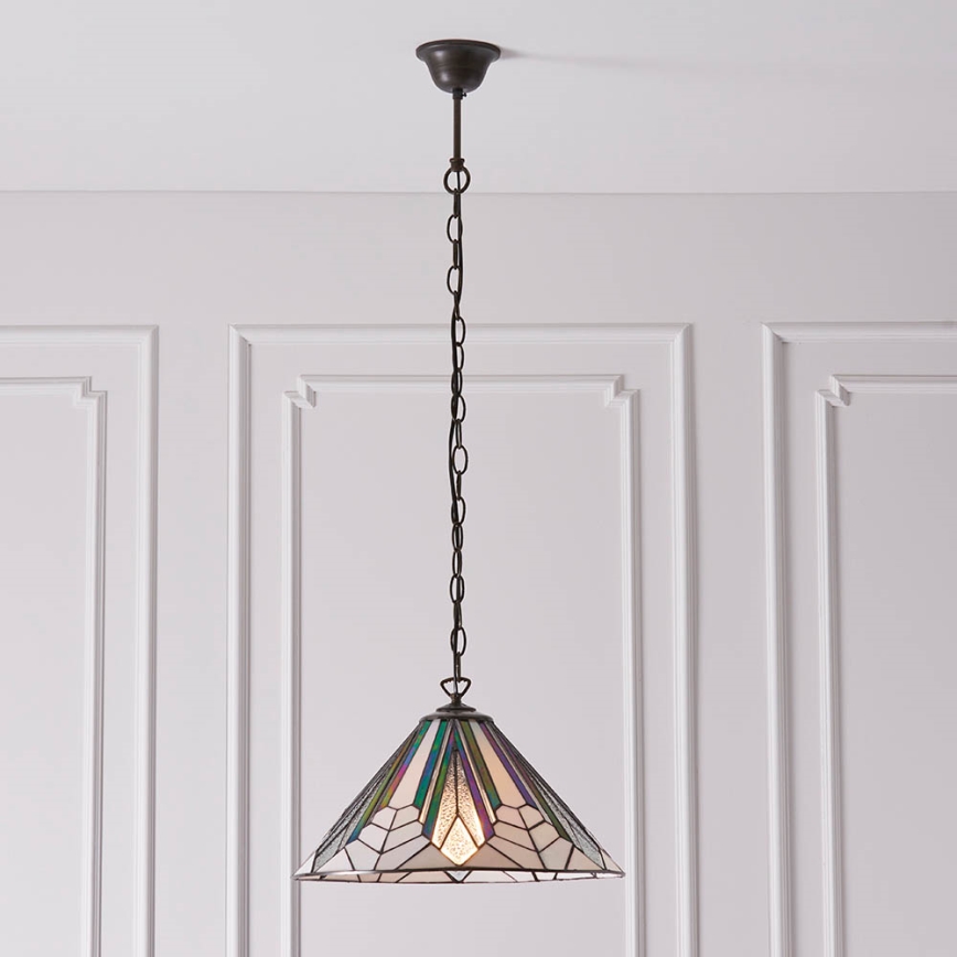 Endon 63937 - Tiffany ASTORIA láncos csillár, 1x E27/60W/230V, átmérő 40 cm