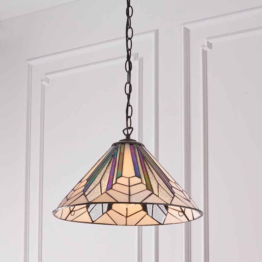 Endon 63937 - Tiffany ASTORIA láncos csillár, 1x E27/60W/230V, átmérő 40 cm