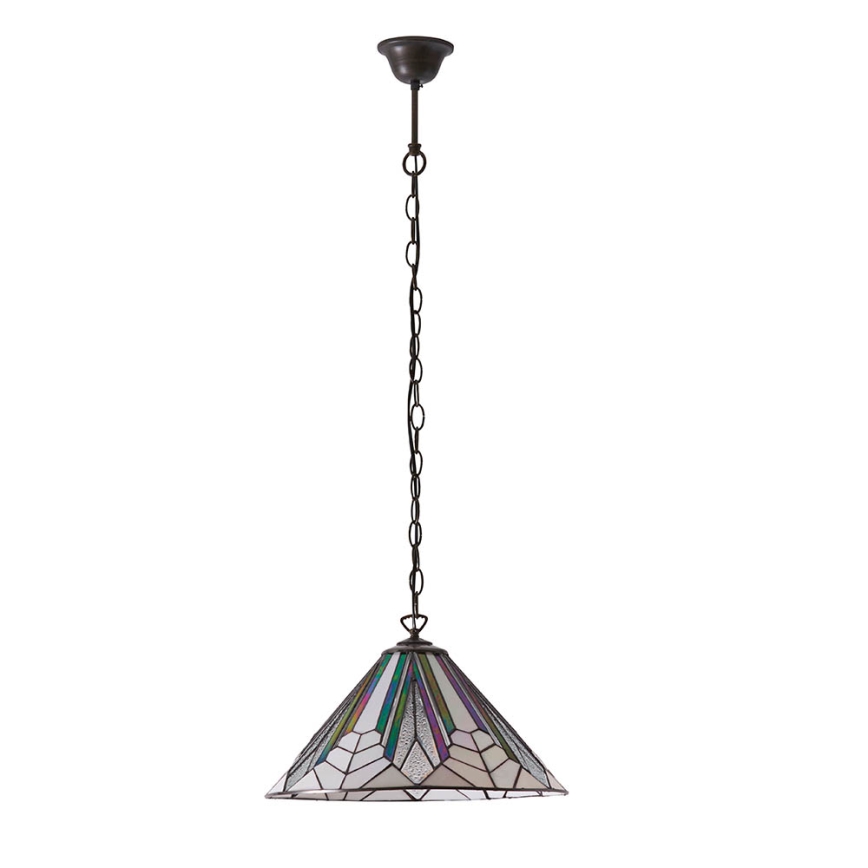 Endon 63937 - Tiffany ASTORIA láncos csillár, 1x E27/60W/230V, átmérő 40 cm