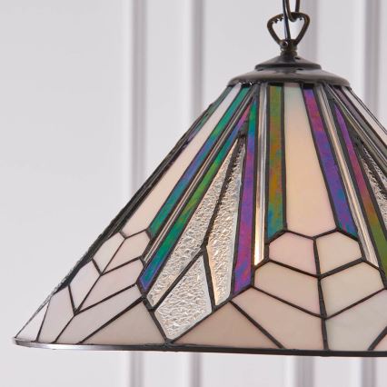 Endon 63937 - Tiffany ASTORIA láncos csillár, 1x E27/60W/230V, átmérő 40 cm