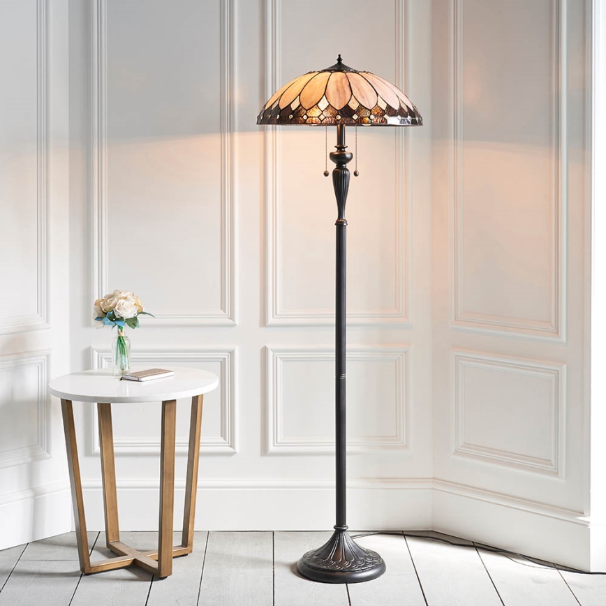 Endon 63972 - Tiffany BROOKLYN állólámpa 2xE27/60W/230V átm. 50 cm
