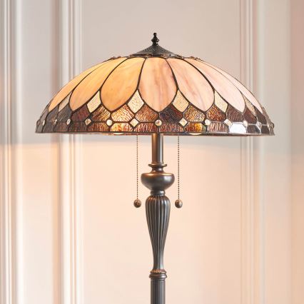 Endon 63972 - Tiffany BROOKLYN állólámpa 2xE27/60W/230V átm. 50 cm