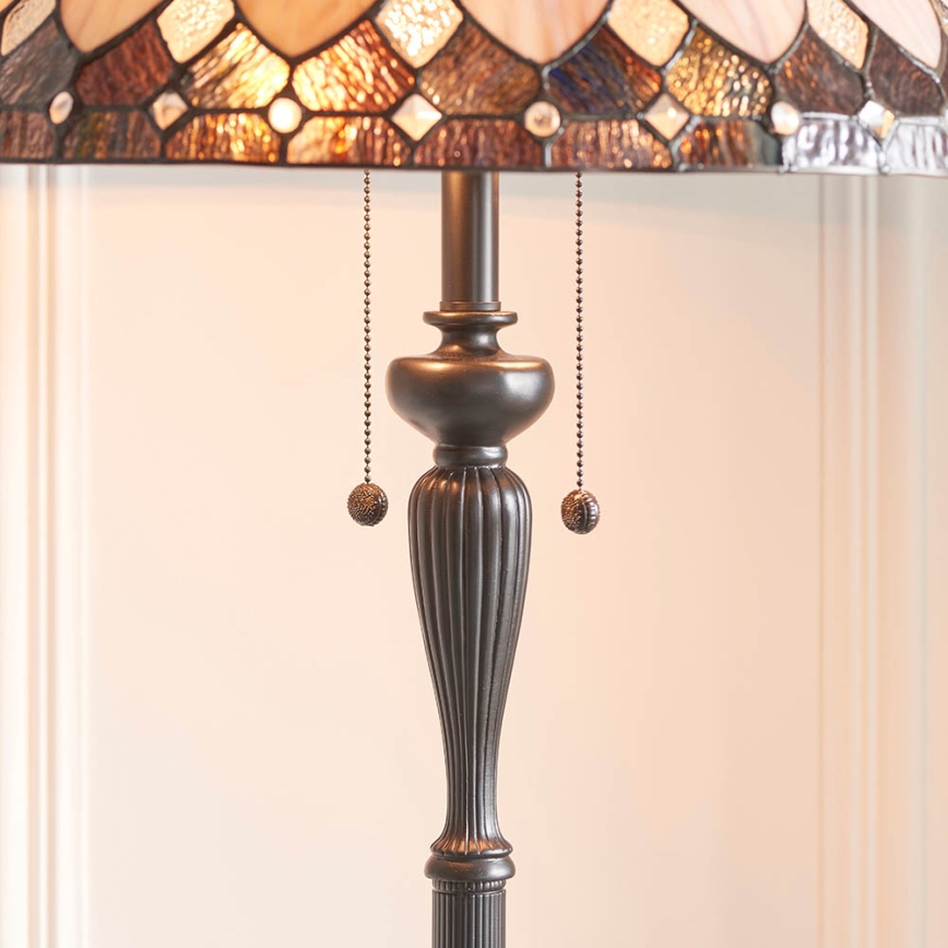 Endon 63972 - Tiffany BROOKLYN állólámpa 2xE27/60W/230V átm. 50 cm