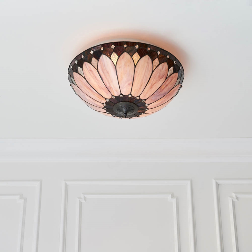 Endon 63973 - Tiffany BROOKLYN mennyezeti lámpa 2xE14/60W/230V, átmérő 50 cm