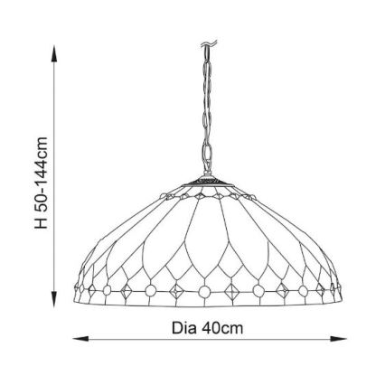 Endon 63977 - Tiffany BROOKLYN láncos csillár 1xE27/60W/230V átm. 40 cm