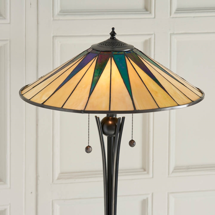 Endon 64041 - Tiffany DARK STAR állólámpa 2xE27/60W/230V, átmérő 49 cm