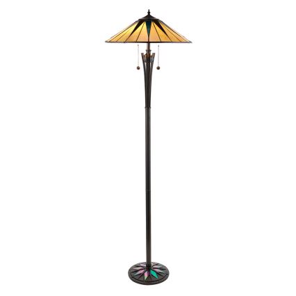Endon 64041 - Tiffany DARK STAR állólámpa 2xE27/60W/230V, átmérő 49 cm