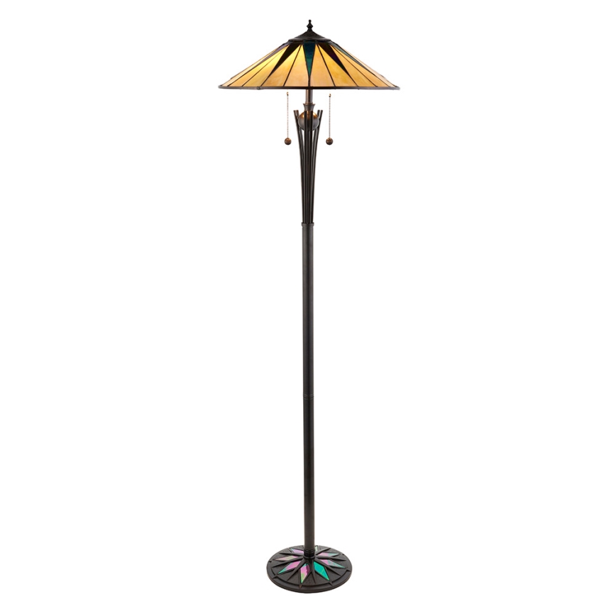 Endon 64041 - Tiffany DARK STAR állólámpa 2xE27/60W/230V, átmérő 49 cm