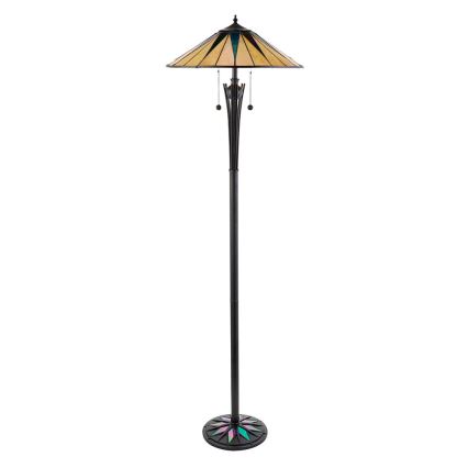 Endon 64041 - Tiffany DARK STAR állólámpa 2xE27/60W/230V, átmérő 49 cm