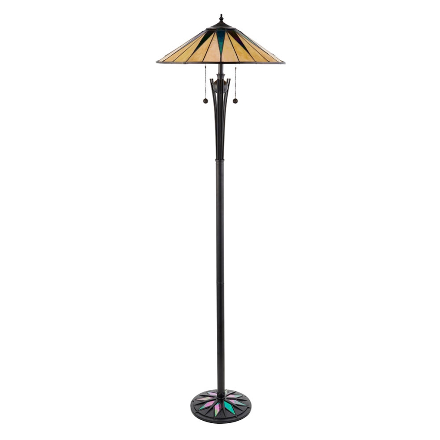 Endon 64041 - Tiffany DARK STAR állólámpa 2xE27/60W/230V, átmérő 49 cm