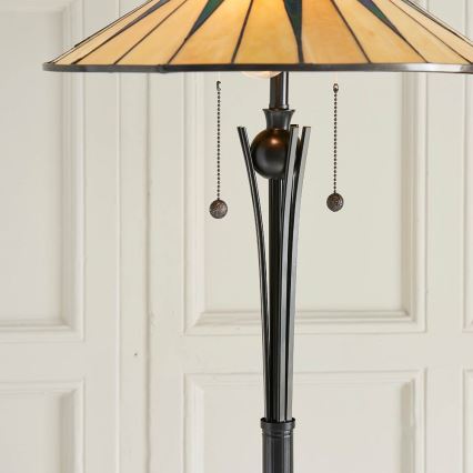 Endon 64041 - Tiffany DARK STAR állólámpa 2xE27/60W/230V, átmérő 49 cm
