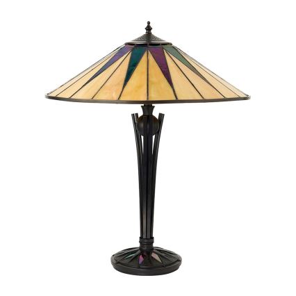 Endon 64045 - Tiffany DARK STAR asztali lámpa 2xE27/60W/230V, Ø 49 cm