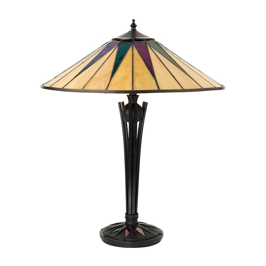 Endon 64045 - Tiffany DARK STAR asztali lámpa 2xE27/60W/230V, Ø 49 cm