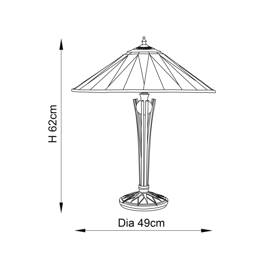Endon 64045 - Tiffany DARK STAR asztali lámpa 2xE27/60W/230V, Ø 49 cm