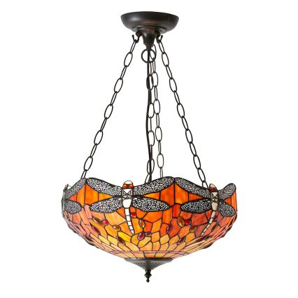 Endon 64076 - Tiffany DRAGONFLY láncos csillár 3xE27/60W/230V átm. 41 cm