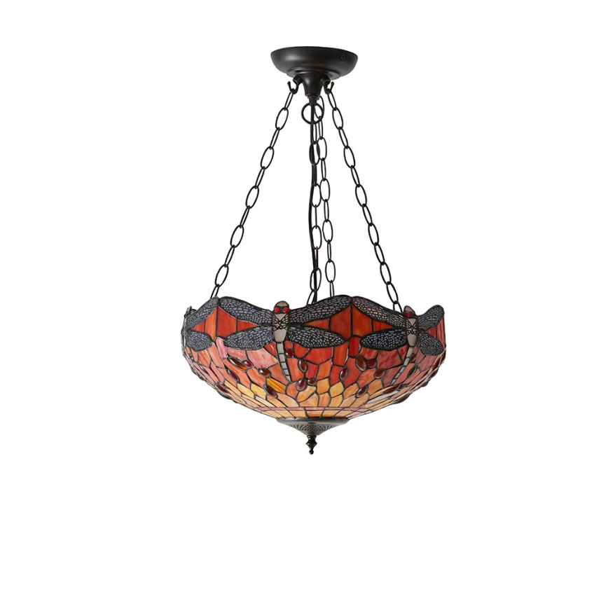 Endon 64076 - Tiffany DRAGONFLY láncos csillár 3xE27/60W/230V átm. 41 cm