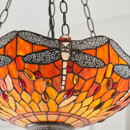 Endon 64076 - Tiffany DRAGONFLY láncos csillár 3xE27/60W/230V átm. 41 cm