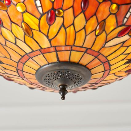 Endon 64076 - Tiffany DRAGONFLY láncos csillár 3xE27/60W/230V átm. 41 cm