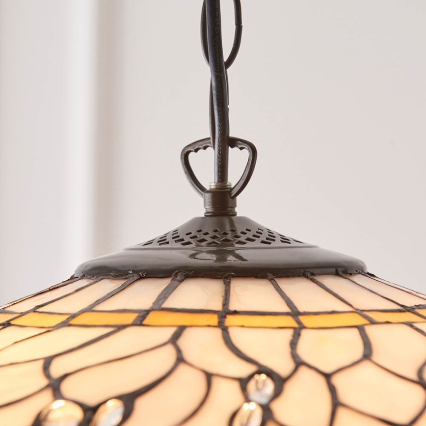 Endon 64079 - Láncos csillár Tiffany DRAGONFLY 3xE27/60W/230V átmérő 50 cm