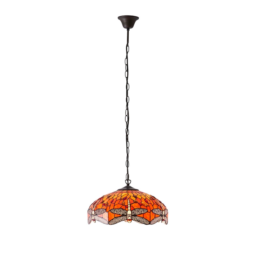 Endon 64081 - Tiffany DRAGONFLY láncos csillár 3xE27/60W/230V, átmérő 41 cm