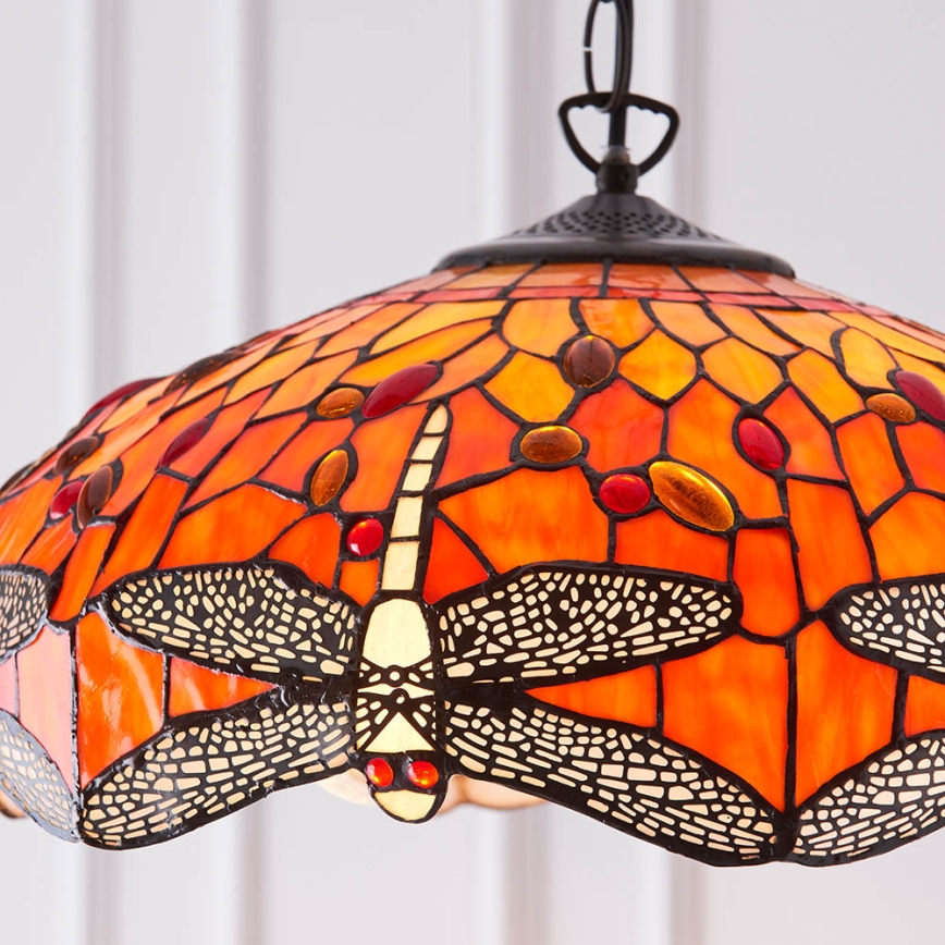 Endon 64081 - Tiffany DRAGONFLY láncos csillár 3xE27/60W/230V, átmérő 41 cm