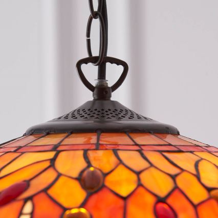 Endon 64081 - Tiffany DRAGONFLY láncos csillár 3xE27/60W/230V, átmérő 41 cm