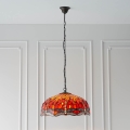 Endon 64082 - Tiffany DRAGONFLY láncos csillár, 3x E27/60W/230V, átmérő 50 cm