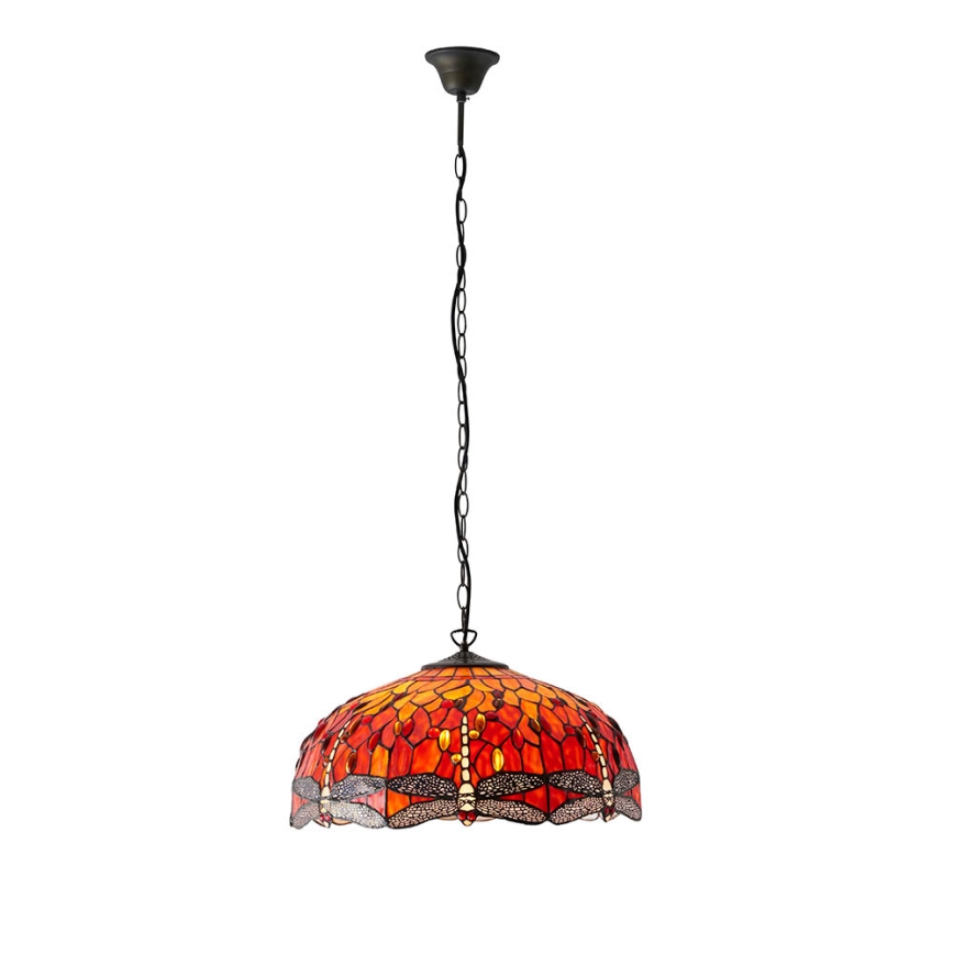 Endon 64082 - Tiffany DRAGONFLY láncos csillár, 3x E27/60W/230V, átmérő 50 cm